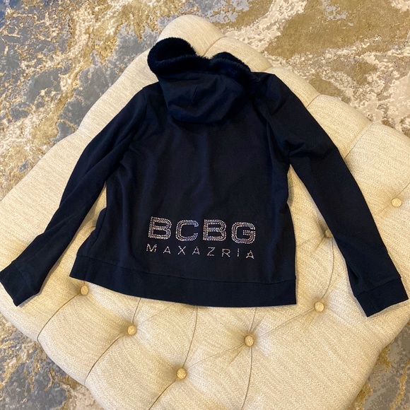 BCBG Black Hoodie with rhinestone detail Size XL - Picture 2 of 4